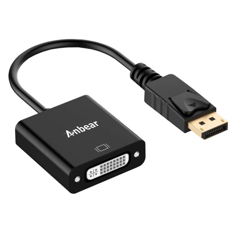 Anbear DisplayPort to DVI Adapter, Display Port to DVI-D Adapter (Male to Female) Compatible with Computer,Desktop,Laptop,PC - Image 1